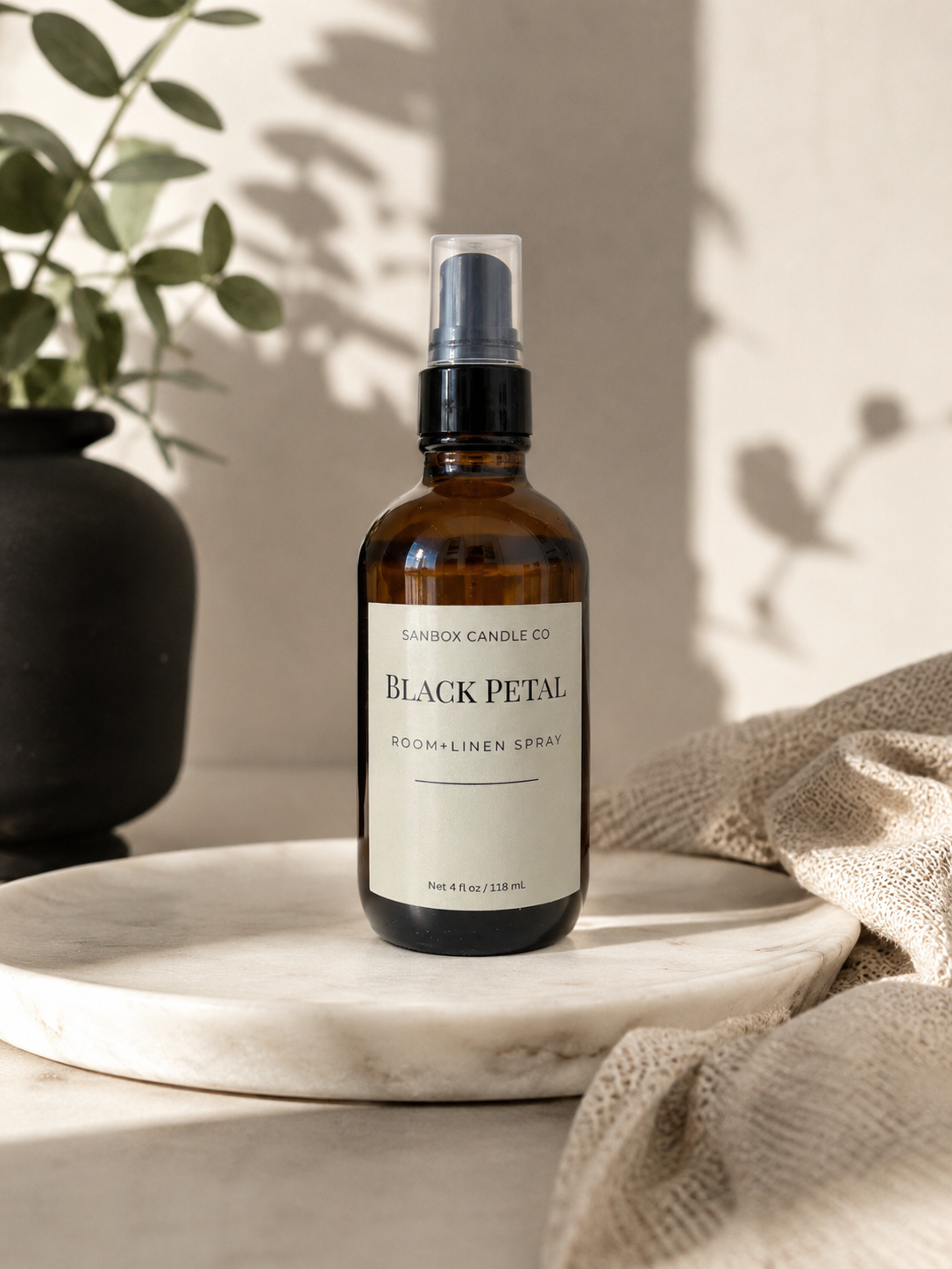 Black Petal Room & LInen Spray 4 oz