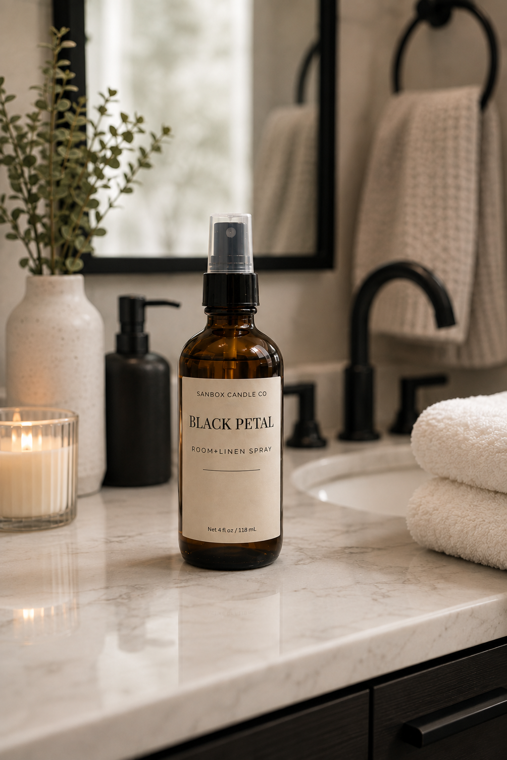 Black Petal Room & LInen Spray 4 oz