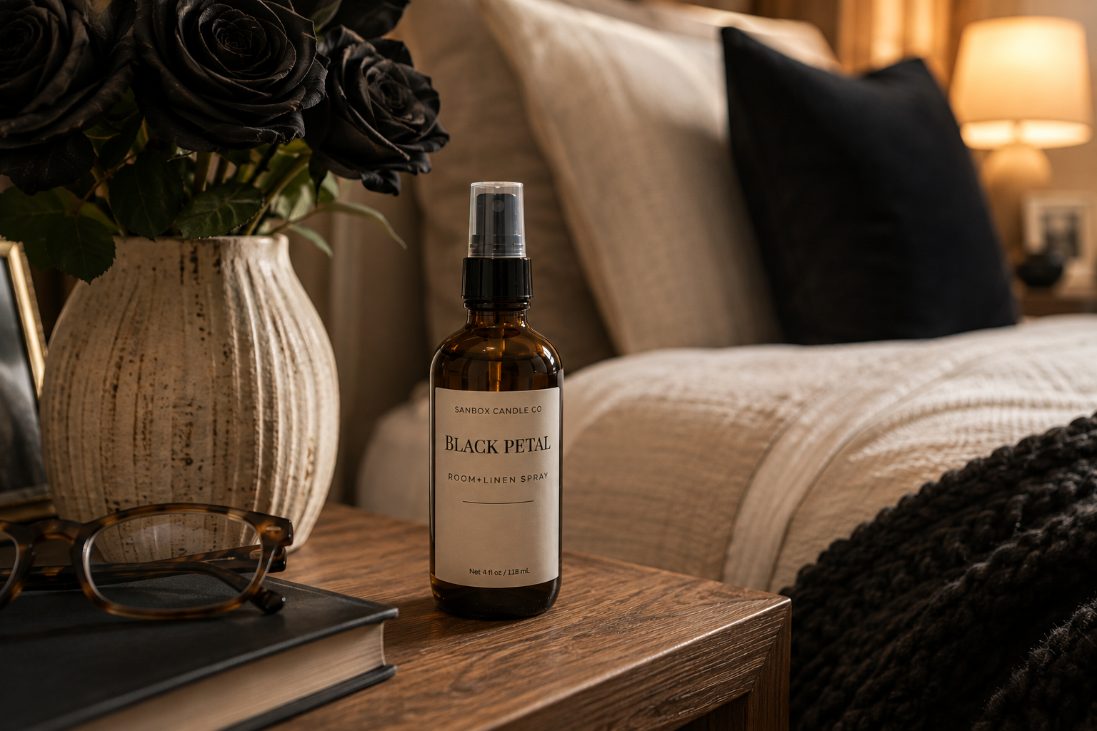 Black Petal Room & LInen Spray 4 oz