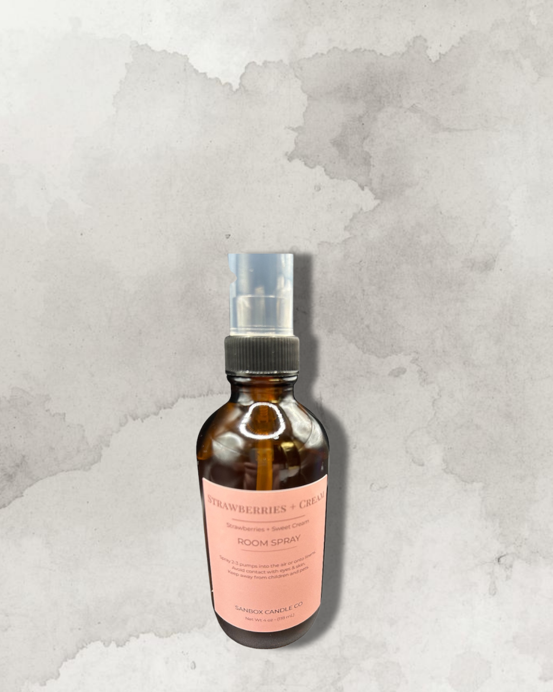 Strawberries & Cream Handmade Room Spray - 4 oz Strawberry Vanilla Home Fragrance