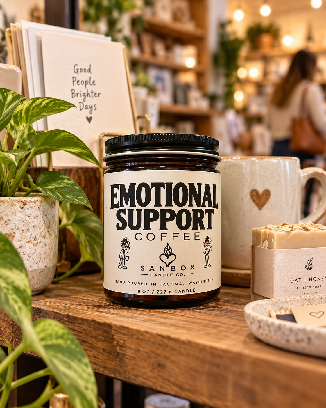Emotional Support Coffee - 8 oz Soy Candle
