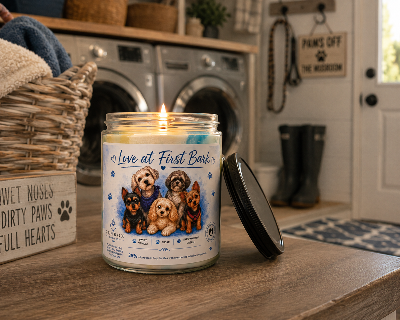 Love at First Bark 8-oz Soy Odor-Eliminating Candle
