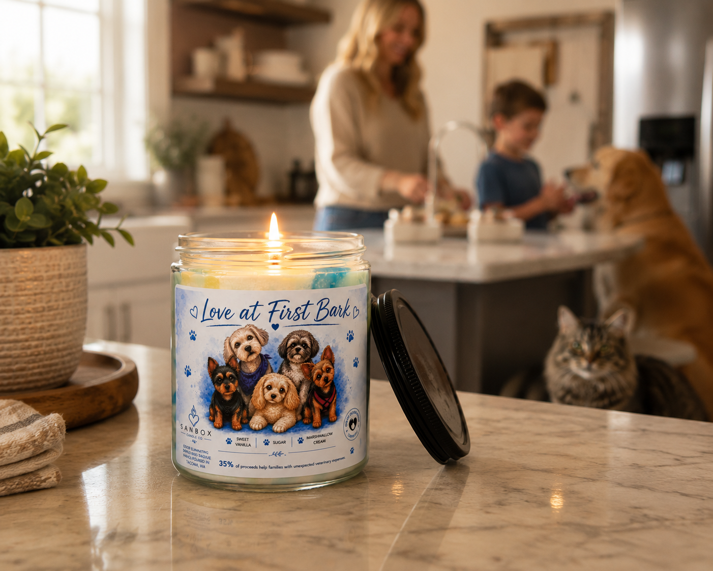 Love at First Bark 8-oz Soy Odor-Eliminating Candle