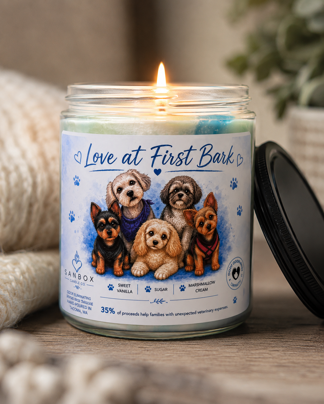Love at First Bark 8-oz Soy Odor-Eliminating Candle