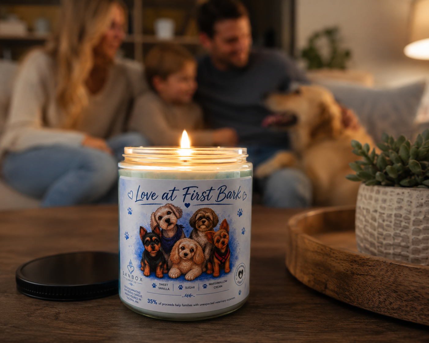 Love at First Bark 8-oz Soy Odor-Eliminating Candle