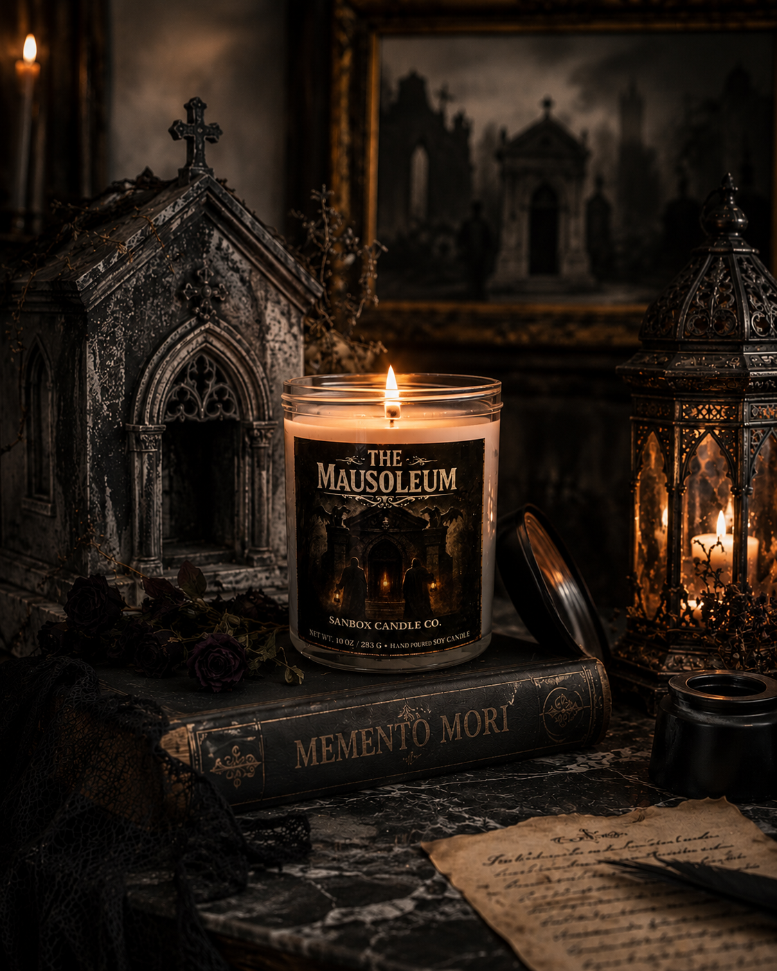 Soy Candle | Gothic Handmade Ritual Scented Candle – The Mausoleum 10 oz Wax