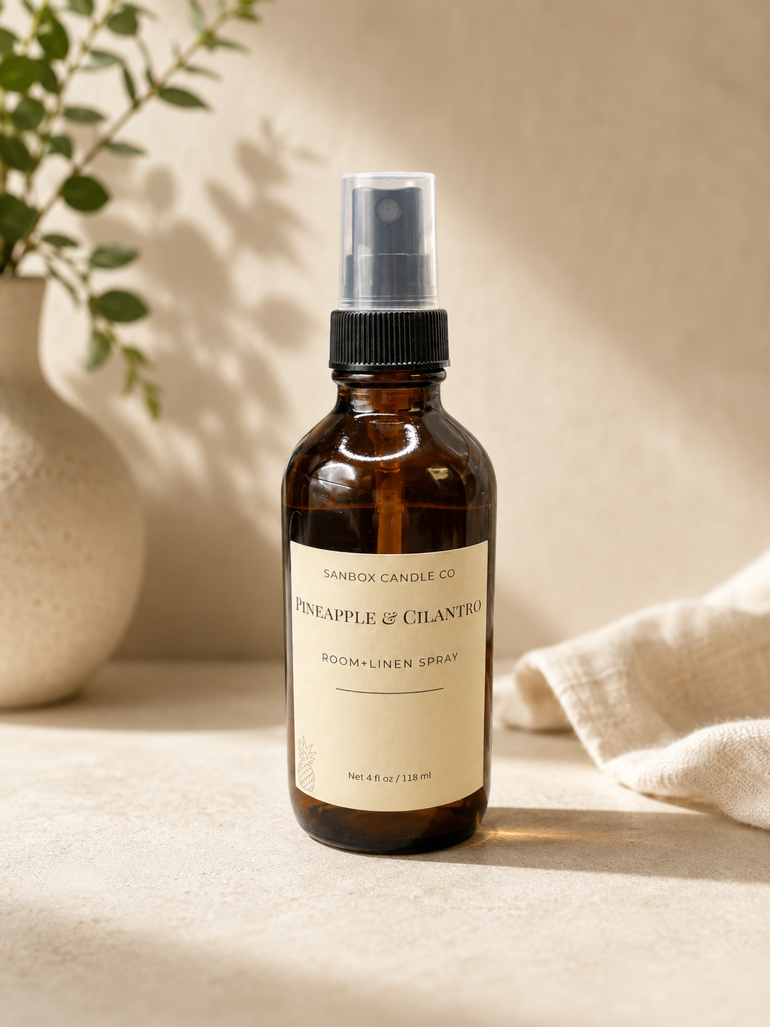 Pineapple Cilantro Handmade Room Spray - 4 oz Fresh Tropical Home Fragrance