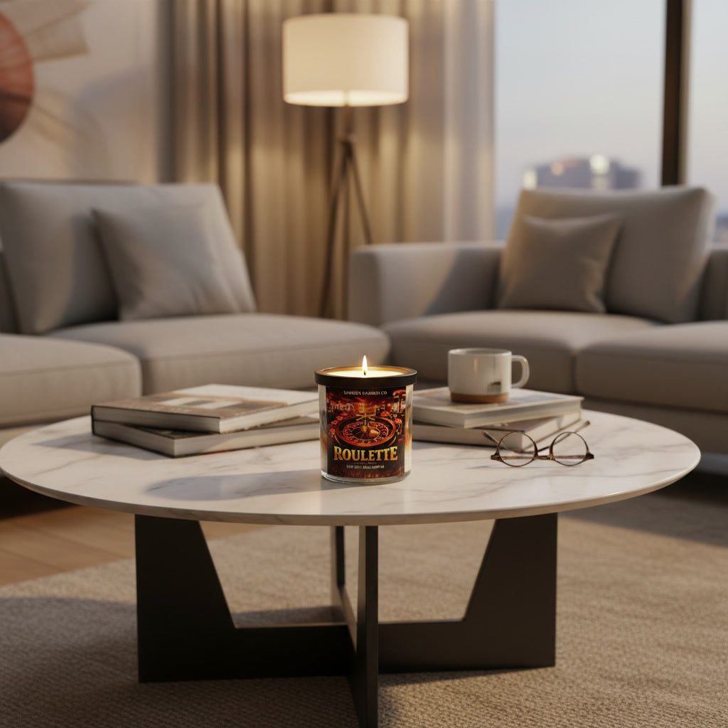 STRAIGHT UP! ROULETTE Soy Candle - Casino Gift Shop Candle, Roulette Inspired, Hand-poured Gambler's Edition, 10 oz