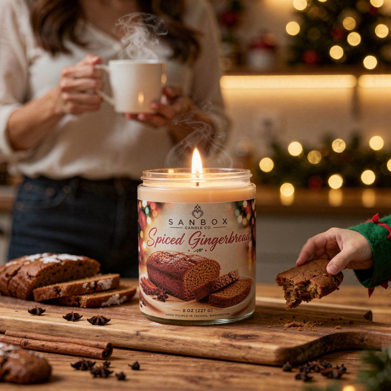 Spiced Gingerbread 8-oz Soy Candle Holiday Candle