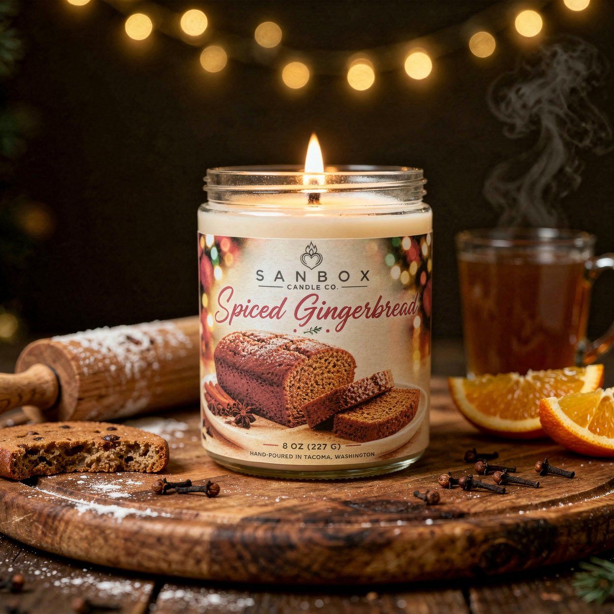 Spiced Gingerbread 8-oz Soy Candle Holiday Candle