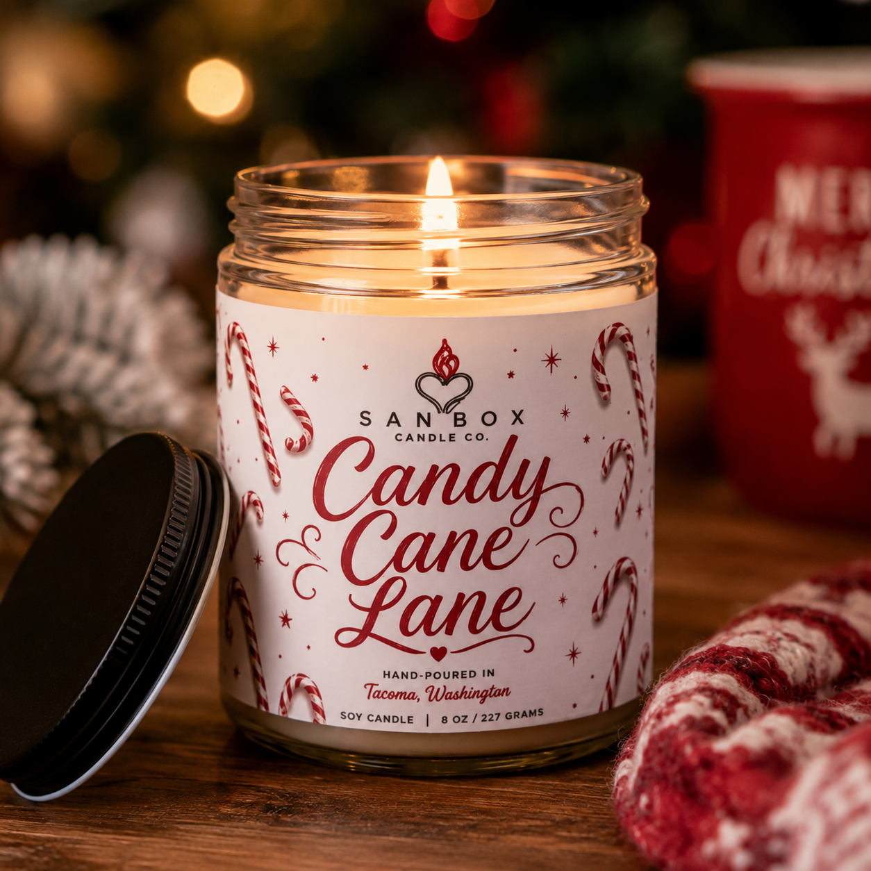 Candy Cane Lane 8-oz Soy Candle