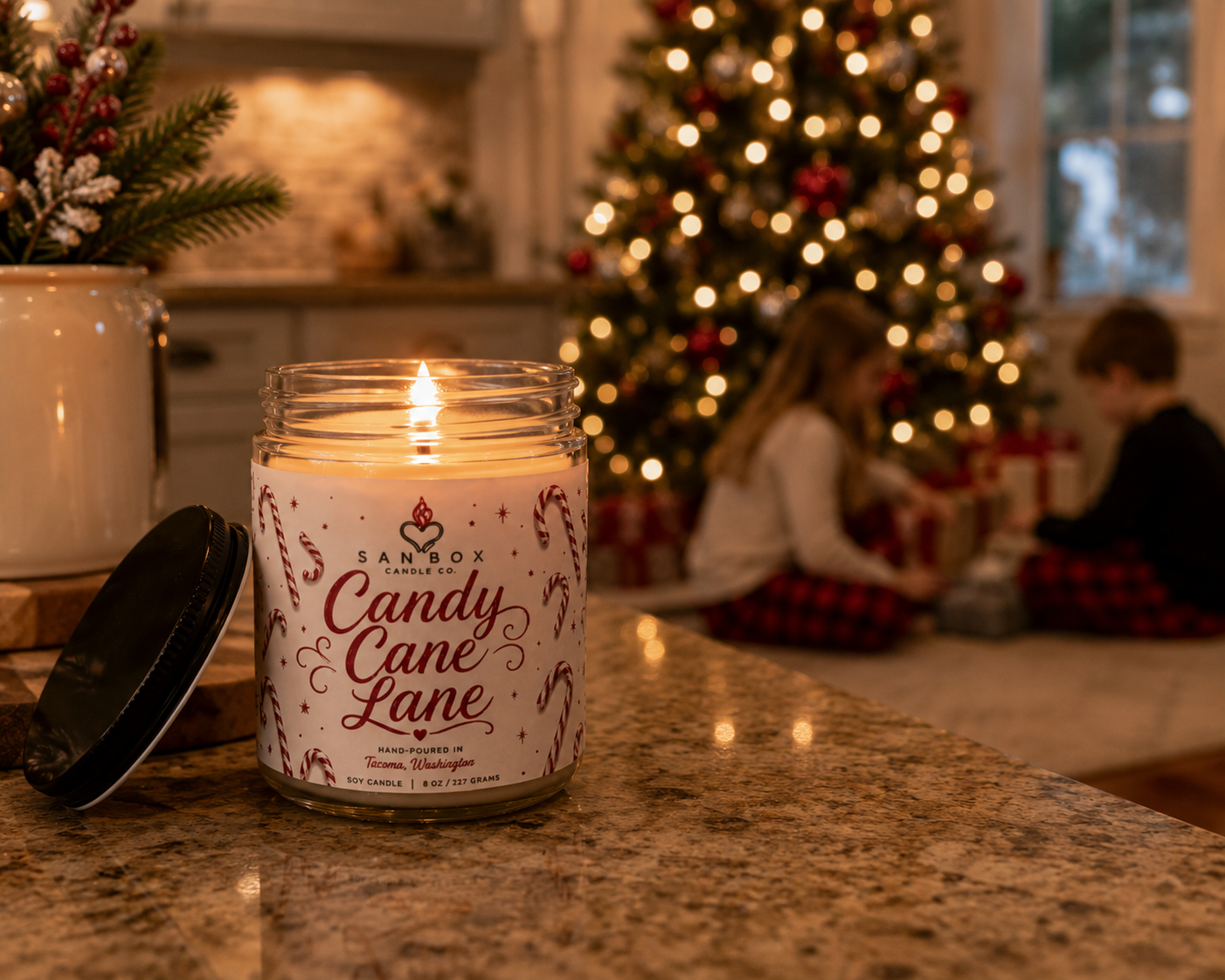 Candy Cane Lane 8-oz Soy Candle