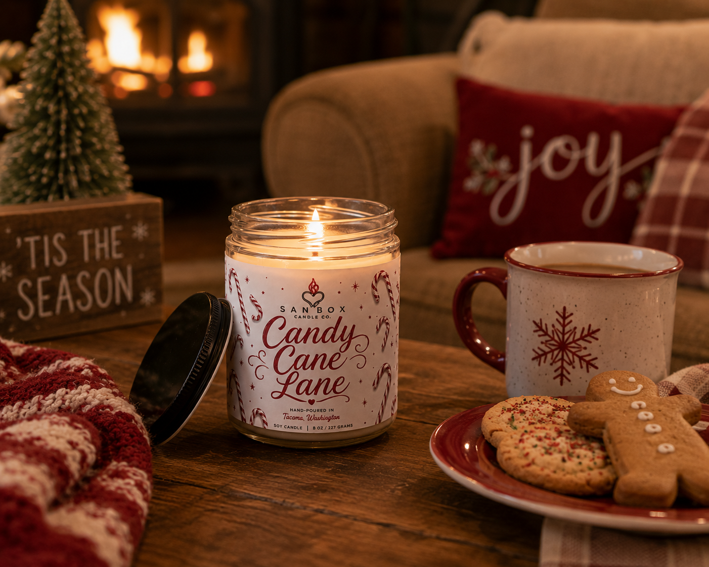 Candy Cane Lane 8-oz Soy Candle
