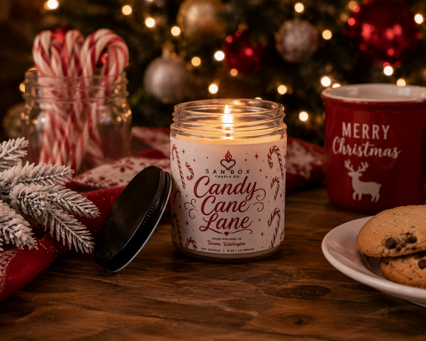 Candy Cane Lane 8-oz Soy Candle
