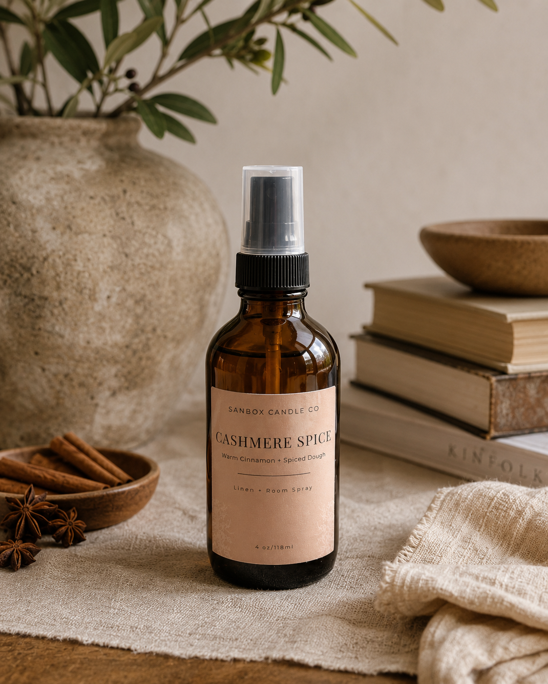 Cashmere Spice Handmade Room Spray - 4 oz Warm Spiced Home Fragrance