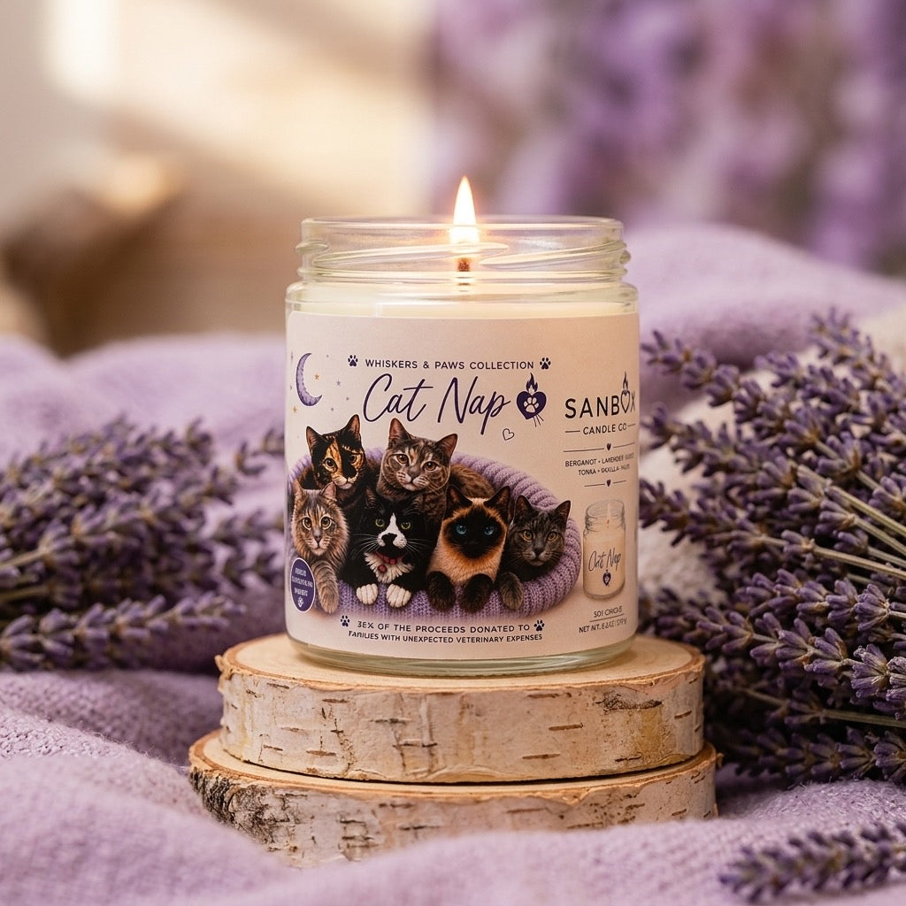 Cat Nap 8 oz Odor-eliminating Soy Candle