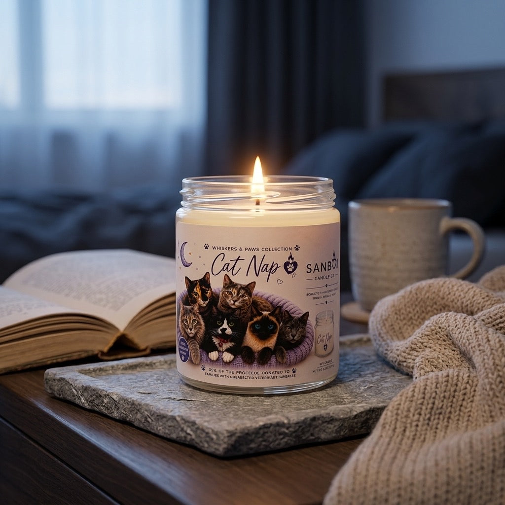 Cat Nap 8 oz Odor-eliminating Soy Candle