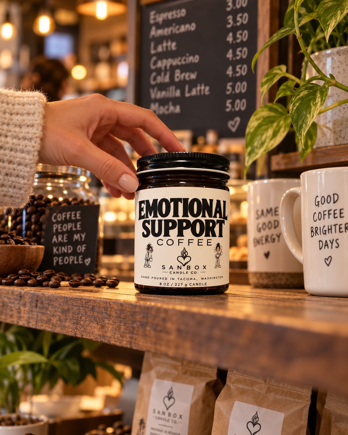 Emotional Support Coffee - 8 oz Soy Candle