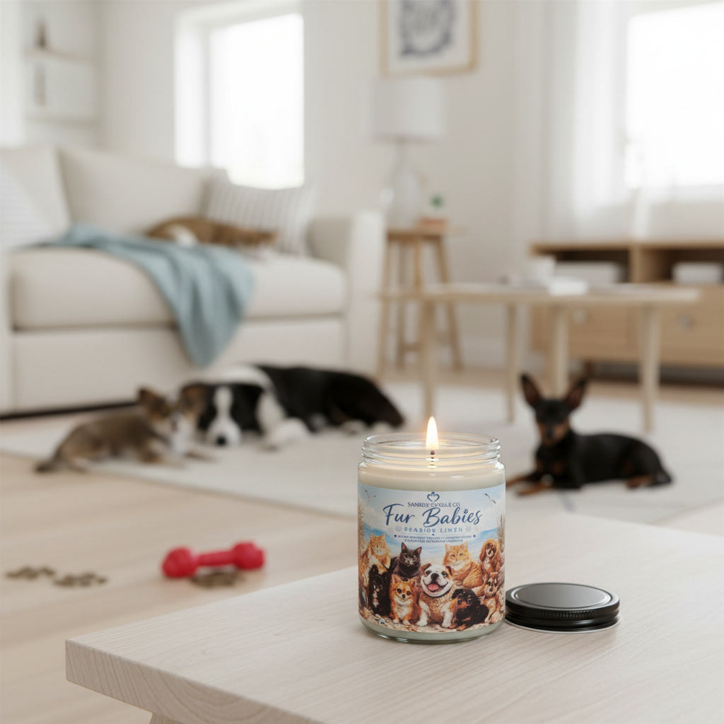 FUR BABIES - 8 oz Odor Eliminating Soy Candle - Seaside Linen
