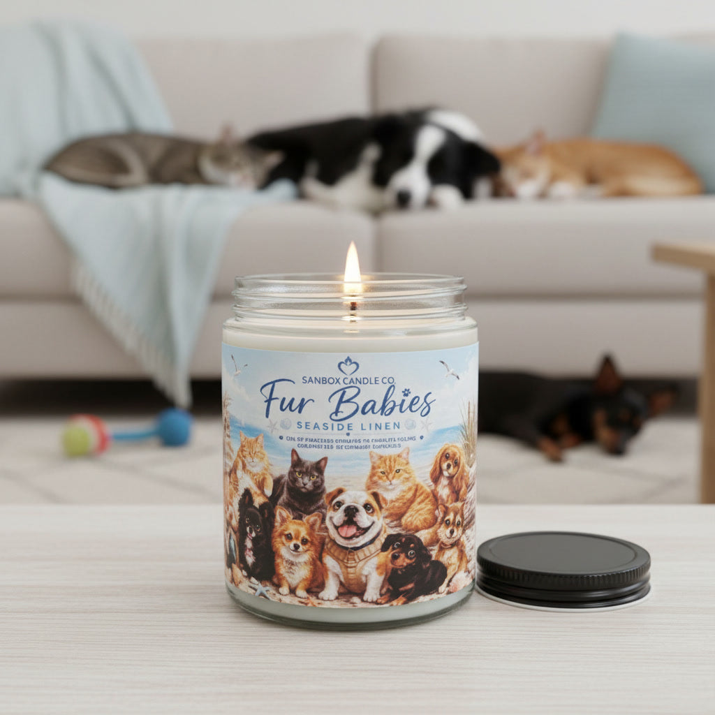 FUR BABIES - 8 oz Odor Eliminating Soy Candle - Seaside Linen