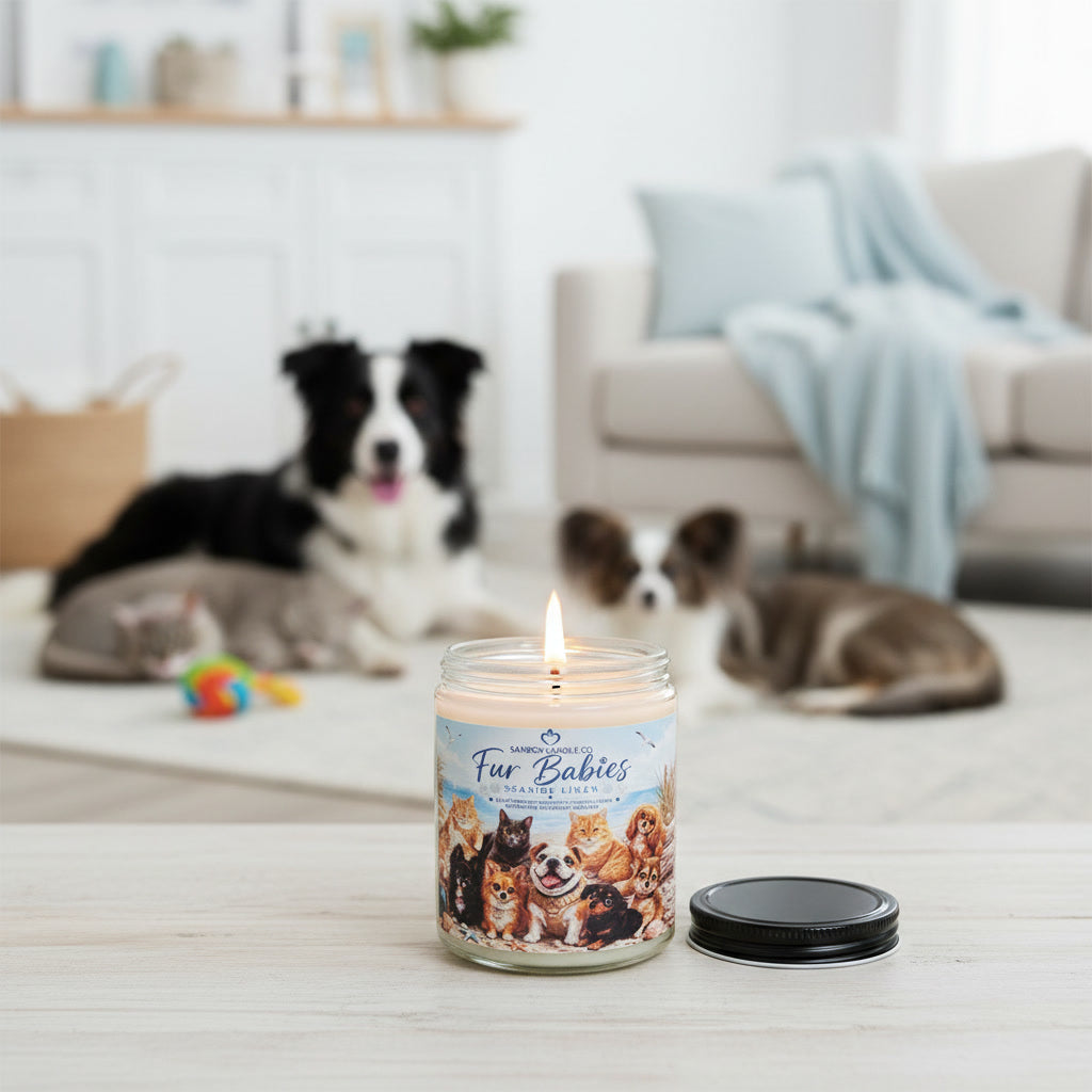 FUR BABIES - 8 oz Odor Eliminating Soy Candle - Seaside Linen