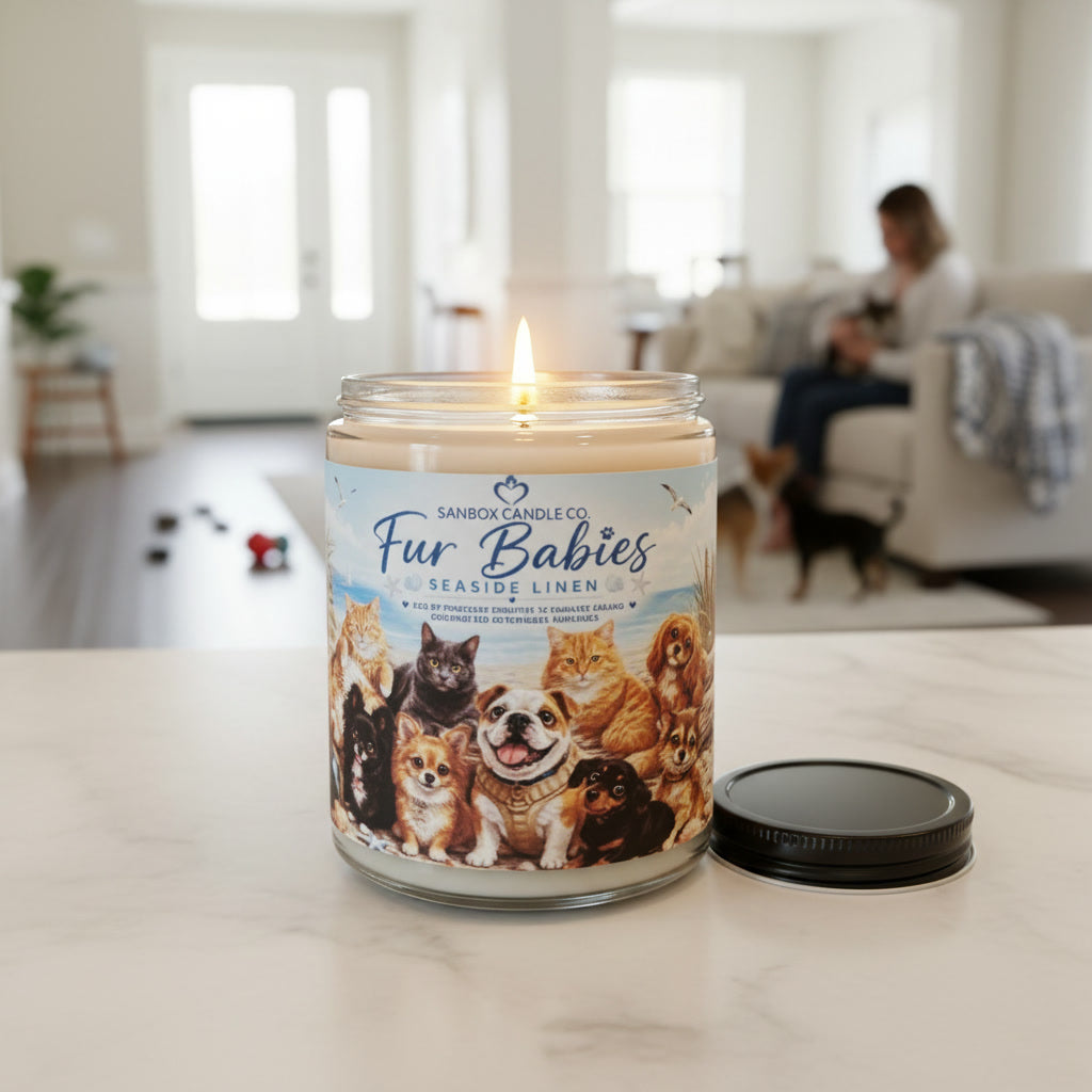 FUR BABIES - 8 oz Odor Eliminating Soy Candle - Seaside Linen