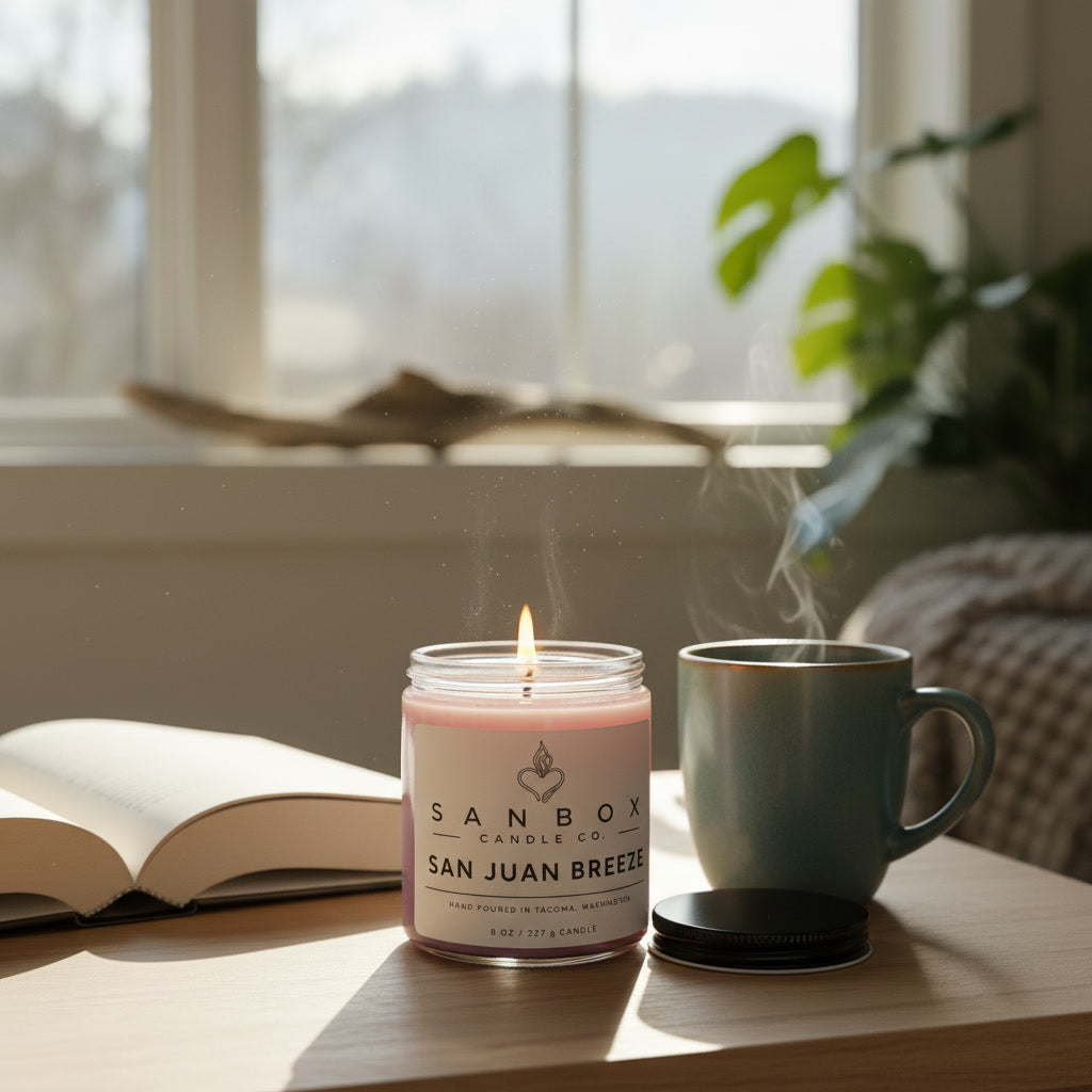 San Juan Breeze 8 oz Soy Candle with Minimalist Label