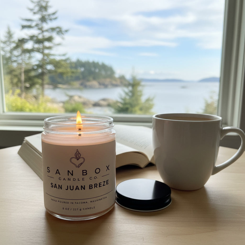 San Juan Breeze 8 oz Soy Candle with Minimalist Label