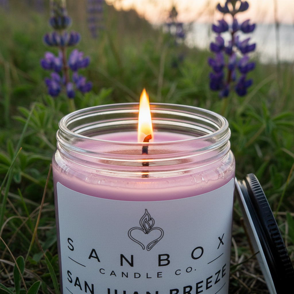 San Juan Breeze 8 oz Soy Candle with Minimalist Label