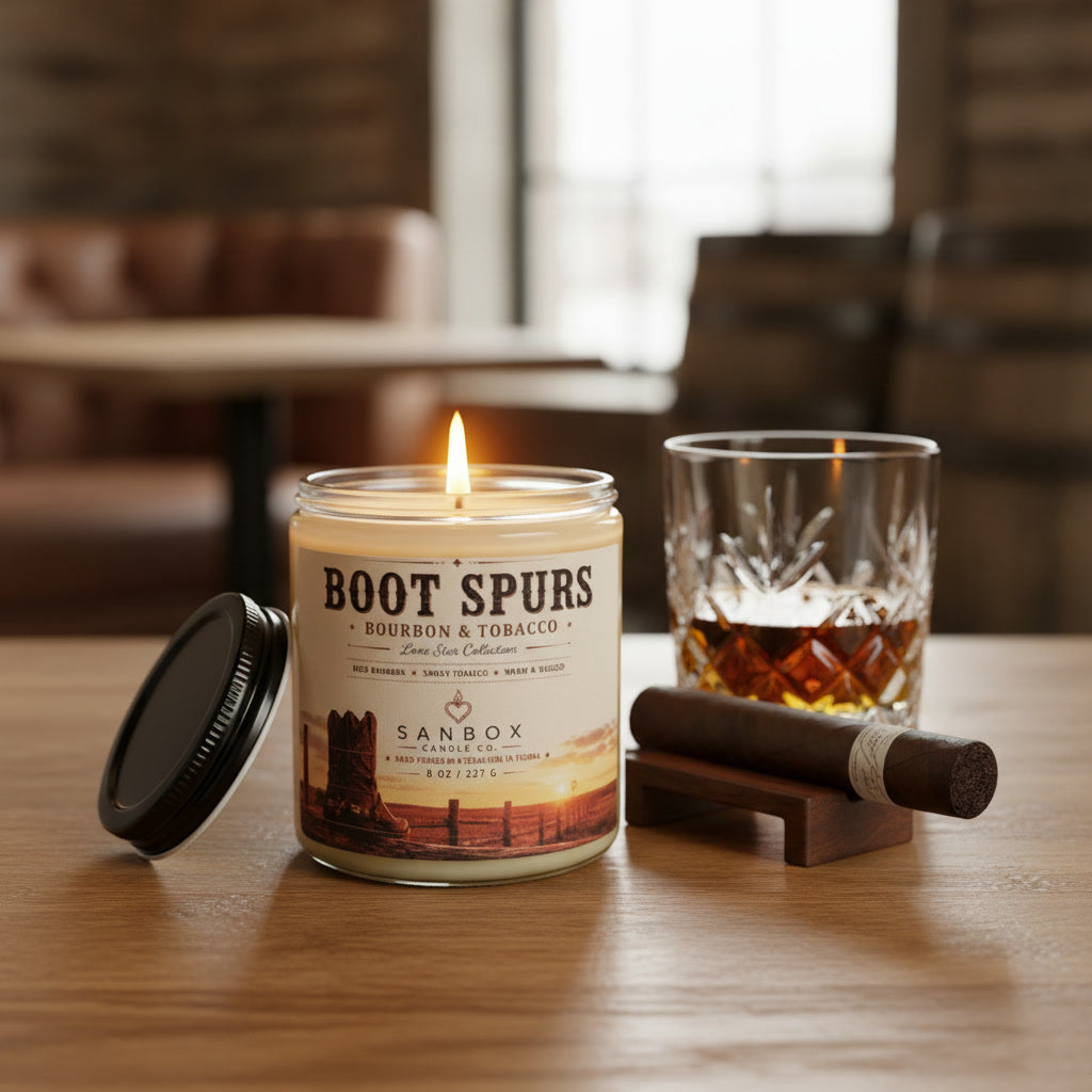 Boot Spurs 8-oz Soy Candle Bourbon & Oak