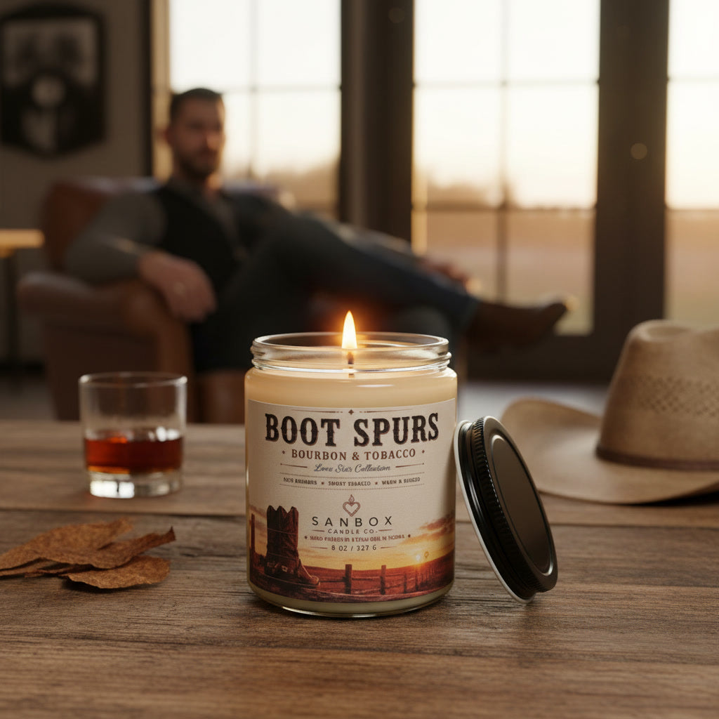 Boot Spurs 8-oz Soy Candle Bourbon & Oak