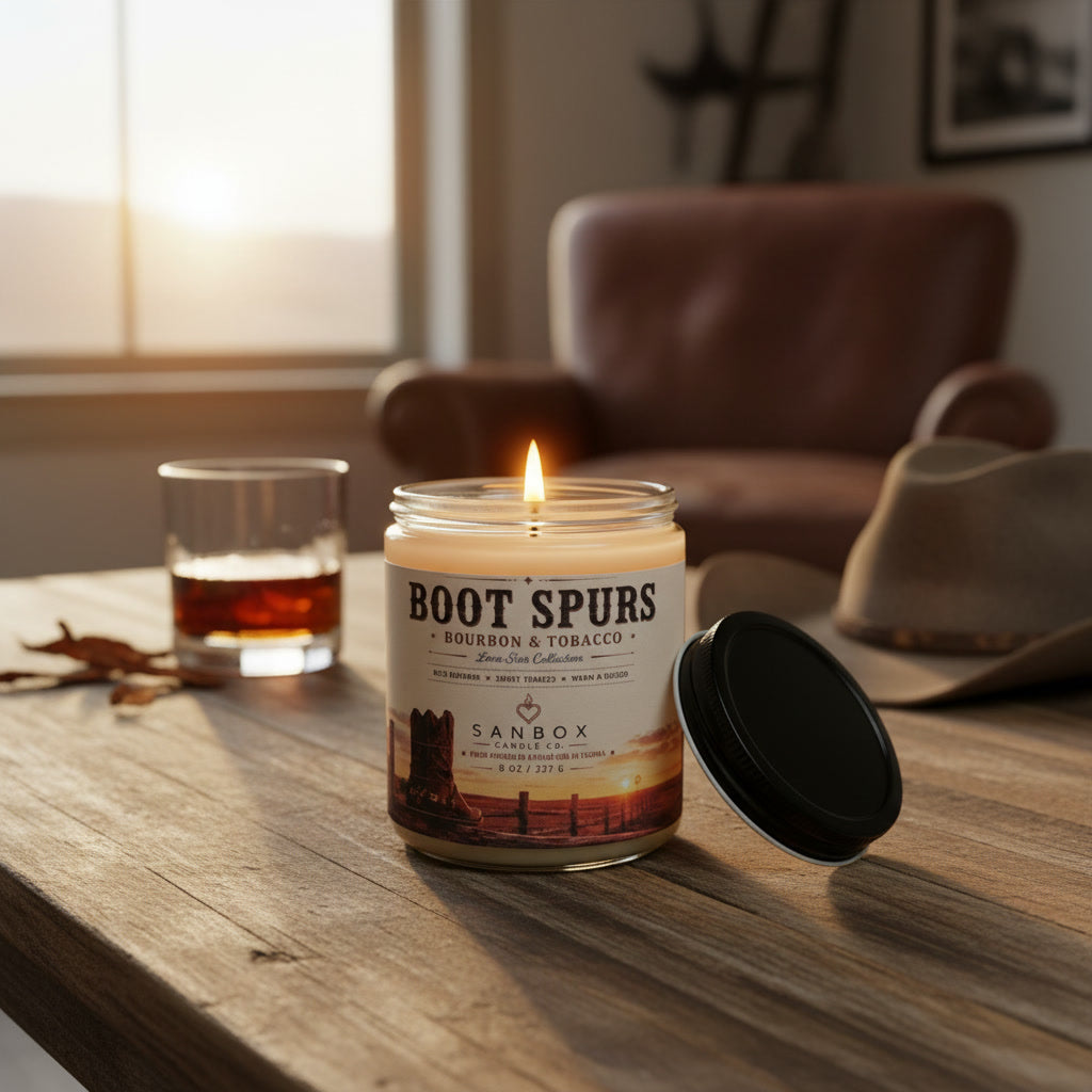 Boot Spurs 8-oz Soy Candle Bourbon & Oak