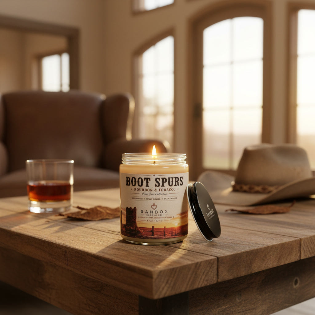Boot Spurs 8-oz Soy Candle Bourbon & Oak