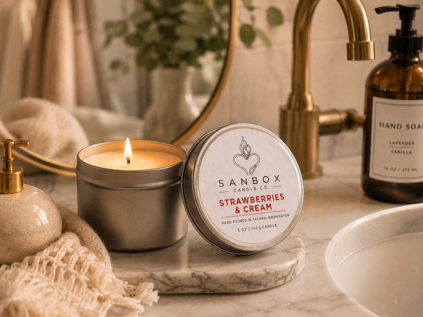 Strawberries & Cream 5 ounce Soy Candle